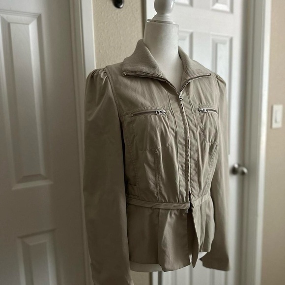 Armani Exchange Jackets & Blazers - Armani Exchange Peplum Beige Two View Jacket Size: Medium